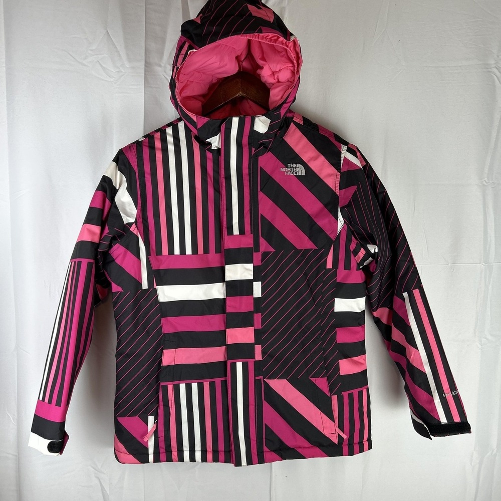 The North Face Jacket Girls XL‎ Pink Stripe HyVent Heatseeker Ski Snow Coat